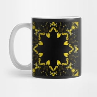 Yellow Chrysanthemum Light and Shadow Kaleidoscope pattern (Seamless) 20 Mug